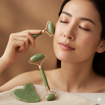 Jade Stone Facial Roller Gua Sha natural Beauty.